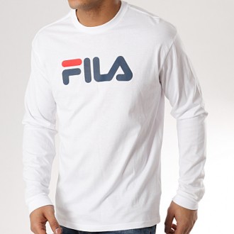 Pull fila blanc uni homme