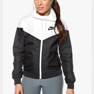 nike women's black and white windbreaker