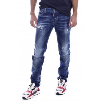 JEANS DSQUARED2 BLEU TACHE