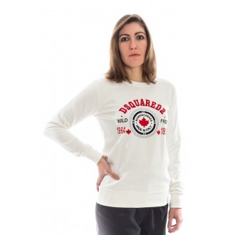 pull dsquared blanc et rouge