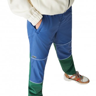 LACOSTE BAS DE SURVETEMENT LIVE UNISEX COLOURBLOCK TRACKSUIT PANTS VERT SPHERE