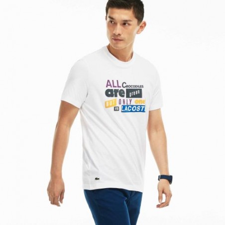 T shirt Lacoste blanc ecriture