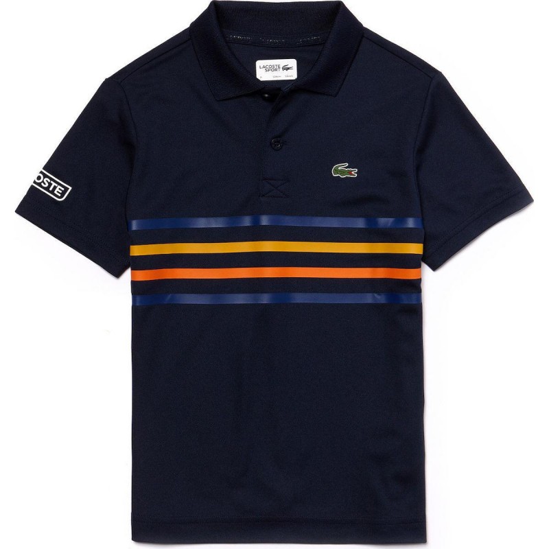 T-shirt Lacoste polo blanc bleu orange