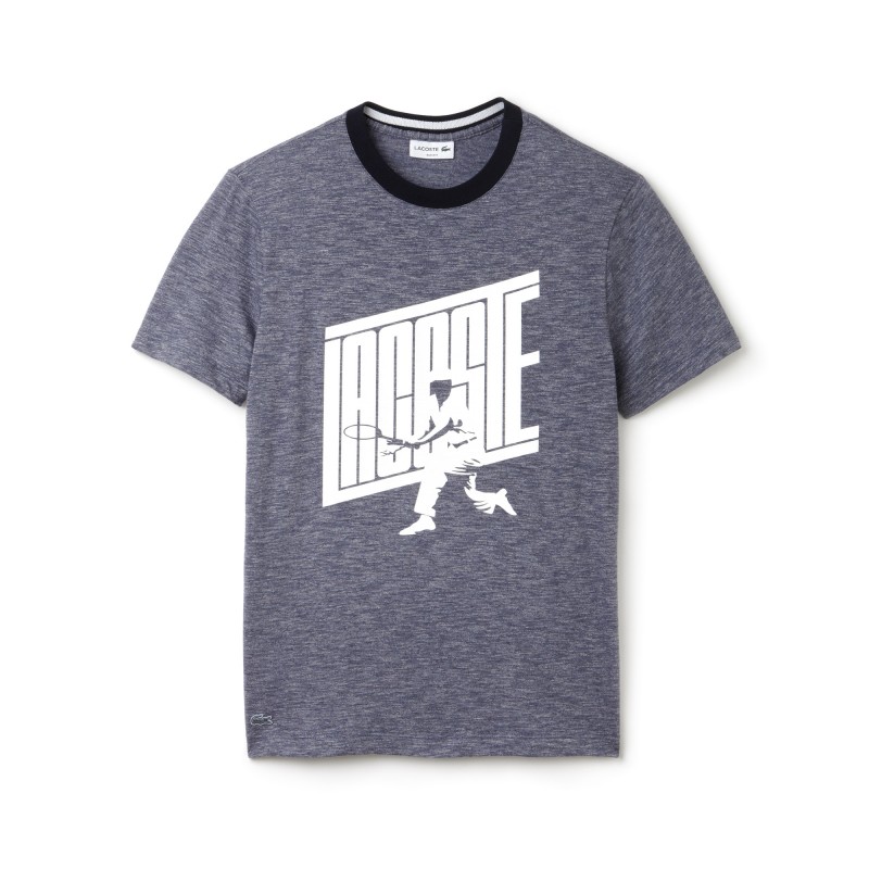 T shirt Lacoste marine ecriture blanc